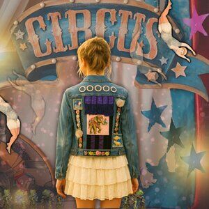 Retro Circus Elephant Dreams 🎪🐘 Handmade Upcycled Levi’s Jacket (Size M)